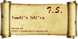 Tamás Sára névjegykártya